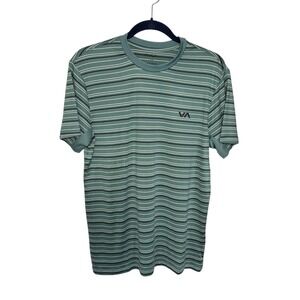 RVCA Sweep Striped Crew T-Shirt Size‎ Small NEW Green